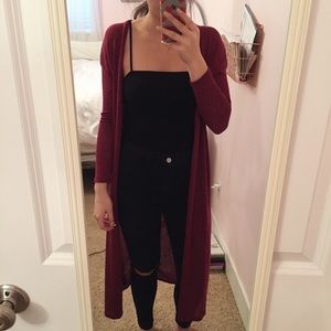 Burgundy maxi cardigan